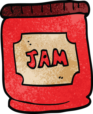 Orijinal karikatür reçel kavanozu