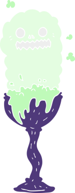 Orijinal düz renkli çizgi film hortlak cadılar bayramı iksiri bardağı