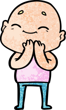 Orijinal mutlu çizgi film kel adam.