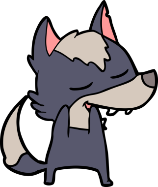 Çizgi film kurdu gülüyor.