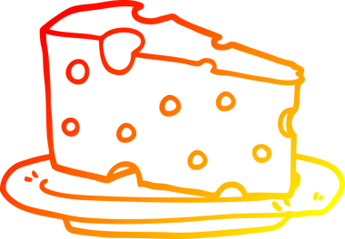 Tabakta çizgi film peynirinin orjinal sıcak çizgi çizimi