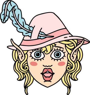 Orijinal Retro Dövme Biçimi elf karakter yüzü