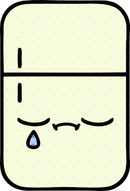 Buzdolabının orijinal çizgi roman tarzı karikatürü.