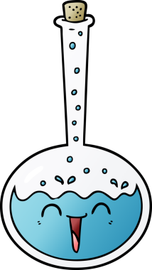 Orijinal karikatür kimyasal iksir