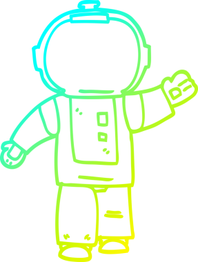 Yürüyen bir astronotun orijinal soğuk gradyan çizimi