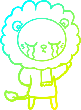 Ağlayan çizgi film aslanının orjinal soğuk eğim çizgisi