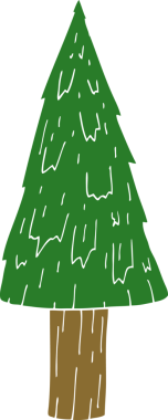 Orijinal karikatür karalaması Noel ağacı