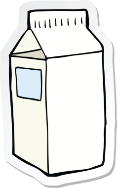 Çizgi film süt kutusunun orijinal etiketi.