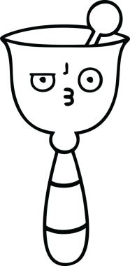 Okul çanının orijinal çizgi çizimi