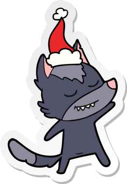 Noel Baba şapkası takan bir kurdun orijinal el yazısı.