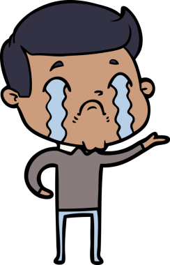 Orijinal çizgi filmci ağlıyor.