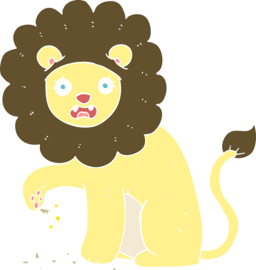 Ayak dikenli aslanın orijinal düz renk çizimi