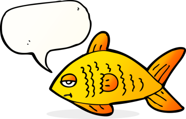orijinal karikatür komik balık konuşma balonu