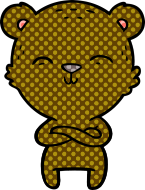 Orijinal kendine güvenen çizgi film ayısı