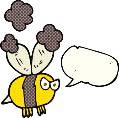 Orijinal serbest çizim çizgi roman konuşma balonu kızgın arı