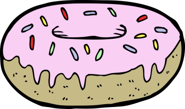 Bir insan tarafından çizilmiş orijinal çizgi film çöreği.