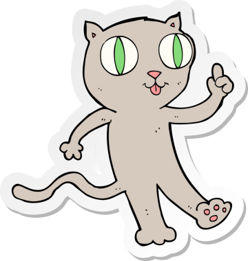 Çizgi film kedisinin orijinal çıkartması.