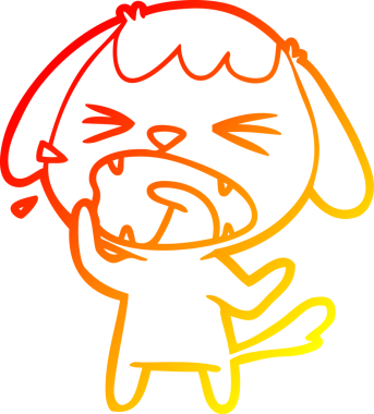 Sevimli bir köpeğin havlamasının orjinal sıcak çizgi çizimi