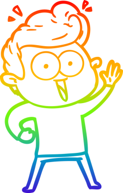 Orijinal gökkuşağı gradyan çizgi çizimi.