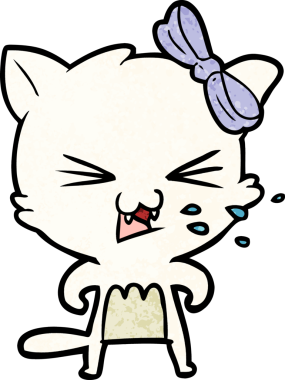 Bir insan tarafından çizilmiş orijinal çizgi film kedisi.