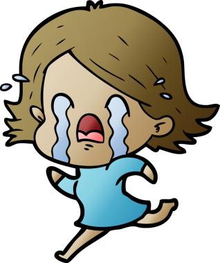 Asıl çizgi film kadını ağlıyor.