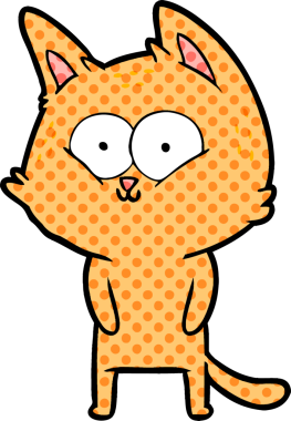 Bir insan tarafından çizilmiş orijinal çizgi film kedisi.