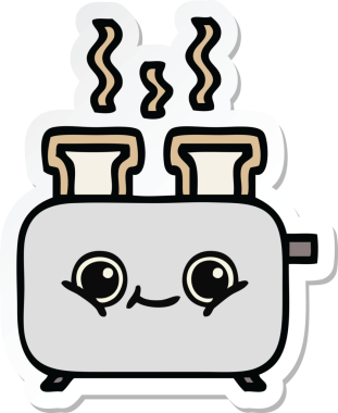 Orijinal bir tost makinesi karikatürü.
