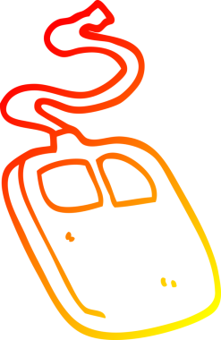 Eski bir bilgisayar faresinin orijinal sıcak çizgi çizimi