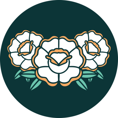 Bir buket çiçeğin orijinal ikonik dövme görüntüsü