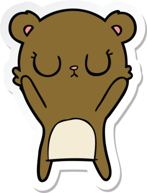 Barışçıl bir ayı yavrusunun orijinal çıkartması.