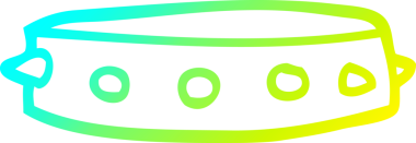 Çizgi film çivili köpek tasmasının orjinal soğuk eğimli çizimi