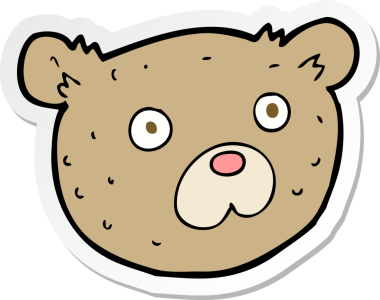 Çizgi film oyuncak ayısının orijinal çıkartması.