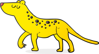 Orijinal serbest çizim karikatür leoparı