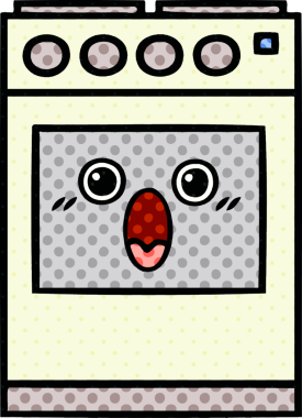 Orijinal çizgi roman tarzı mutfak fırını.