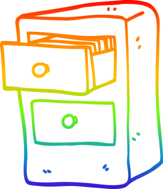 Bir dosya karikatür çekmecesinin orjinal gökkuşağı gradyan çizimi