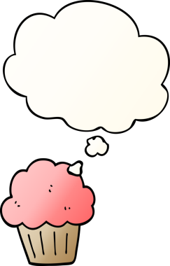 Düz eğimli düşünce baloncuklu orijinal çizgi film keki