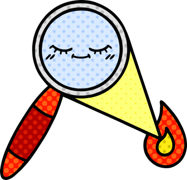 Orijinal çizgi roman tarzı bir büyüteç.