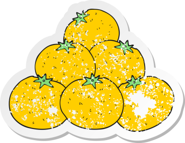 Çizgi film portakallarının orijinal gerilimli yapıştırması