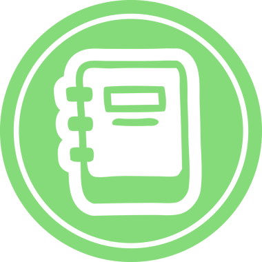 Orjinal not defteri dairesel simgesi