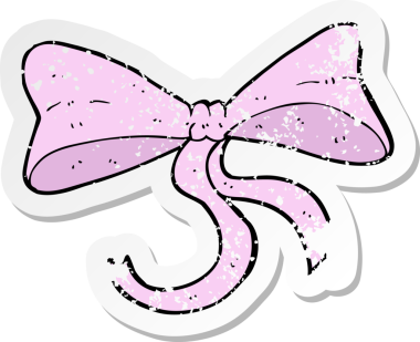 Orijinal gerilmiş karikatür yayı çıkartması.