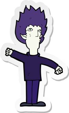 Bir karikatür vampirinin orijinal çıkartması.