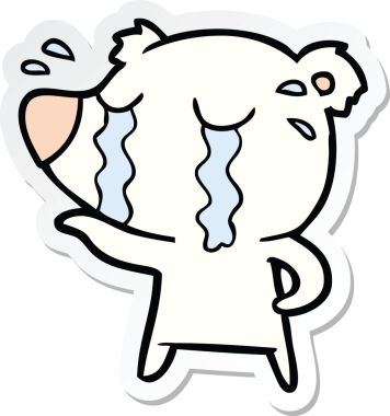 Ağlayan kutup ayısının orijinal çıkartması.