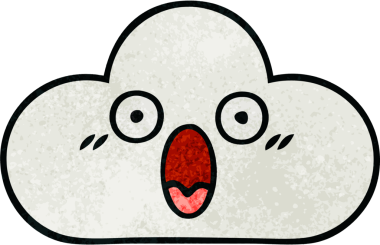 Beyaz bir bulutun orijinal grunge desen karikatürü