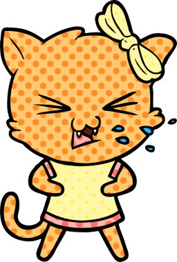 Bir insan tarafından çizilmiş orijinal çizgi film kedisi.