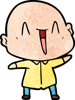 Orijinal mutlu çizgi film kel adam.