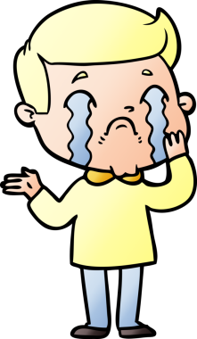 Orijinal çizgi filmci ağlıyor.