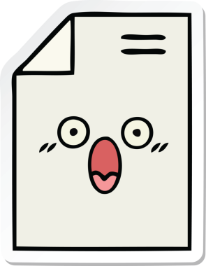 Sevimli bir karikatür kağıdının orijinal çıkartması.