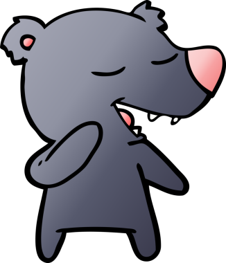 Bir insan tarafından çizilmiş orijinal çizgi film ayısı.