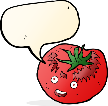 Konuşma baloncuklu orijinal domates
