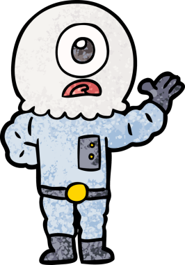 Orijinal Tepegöz uzaylı uzay adamı